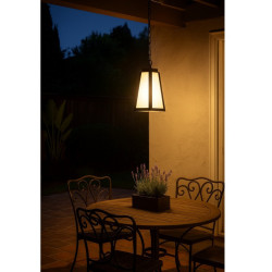 Farol SAN JUSTO colgante PIRAMIDAL con cadena para 1 luz E27 negro