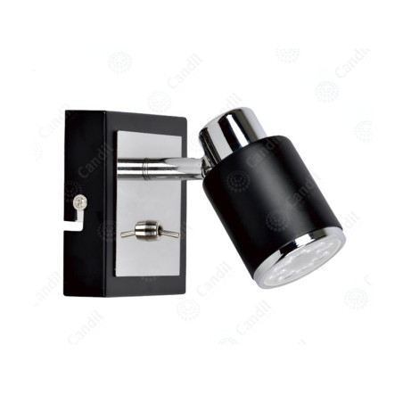 Aplique CANDIL JULITA para 1 luz GU10 con perilla de encendido negro