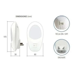 Luz de noche led TBCin XD-025 con tecla de encendido y apagado 220V 1W
