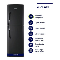 Heladera DREAN HDR320F50N Ciclica 314 litros negra outlet