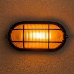 Tortuga plástica para 1 luz E27 ovalado negro