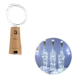 Luces de navidad alambre 20 led blanco frio 2 metros con pila
