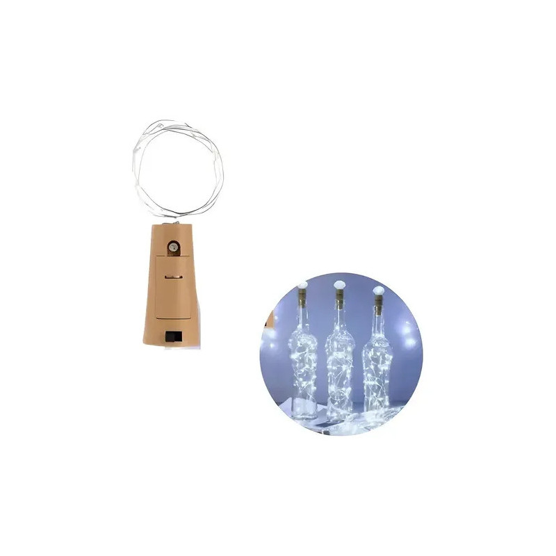 Luces de navidad alambre 20 led blanco frio 2 metros con pila