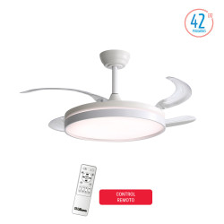 Ventilador de techo LILIANA VTHB603R retráctil c/plafón 42' 110W paletas plásticas blanco