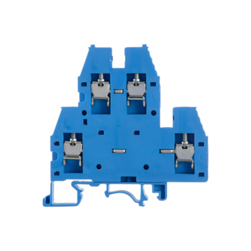 Borne doble piso ZOLODA a tornillo azul para conductor de 4MM