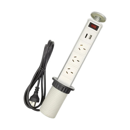 Estacion de carga telescopica TBCIN 3 tomas + 1 USB A + 1 USB C  (5V 2A) 2500W
