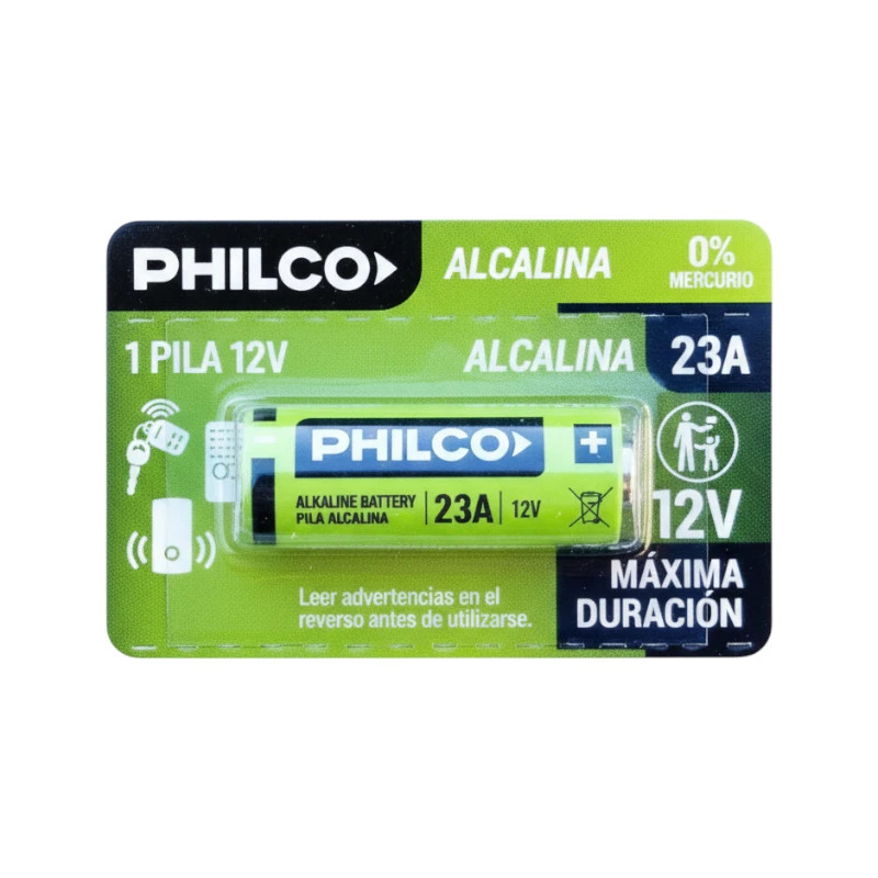 Pila A23 PHILCO alcalina blister 1 unidad