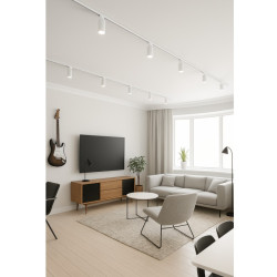 Riel 180° ILUMINACIÓN TRACKER aluminio 2 metros blanco