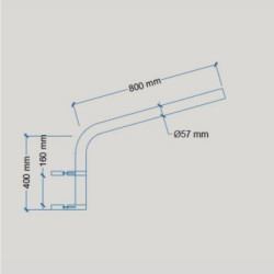 Pescante para Luminaria LED CENTILUX 120cms hierro zincado 1.25mm