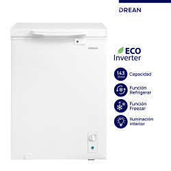 Freezer horizontal Drean FHDR143CB 143 litros inverter blanco