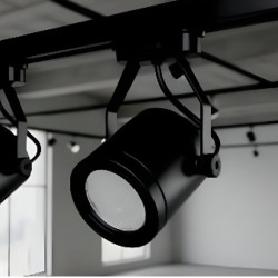 Cabezal riel ILUMROS para 1 luz GU10 15W AR111 3 pasos pvc negro