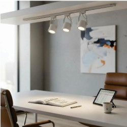 Cabezal riel ILUMROS para 1 luz GU10 15W AR111 3 pasos pvc blanco