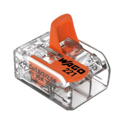 Conector empalme WAGO de  2 polos para cables de hasta 6mm