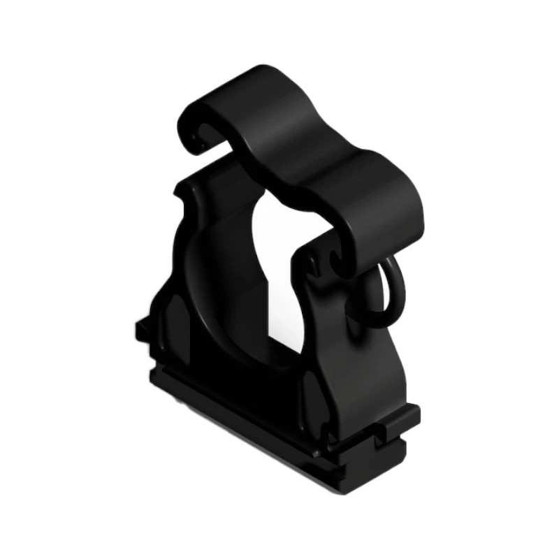 Grampa ajustable NERA negro pvc 25mm 1' SISTELECTRIC