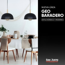 Colgante SAN JUSTO BARADERO para 1 luz E27 aluminio negro