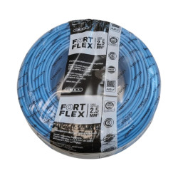 Cable unipolar FORTFLEX 2,5mm2 rollo por 100 metros celeste CLASE 4 IRAM 2183