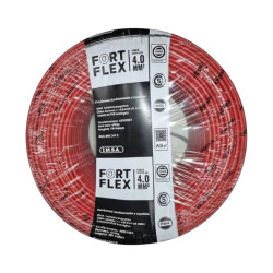 Cable unipolar FORTFLEX 4mm2 rollo por 100 metros rojo CLASE 4 IRAM 2183