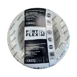 Cable unipolar FORTFLEX 1,5mm2 rollo por 100 metros blanco CLASE 4 IRAM 2183