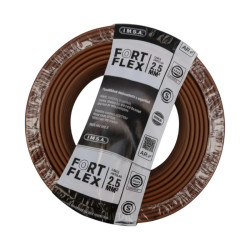Cable unipolar FORTFLEX 2,5mm2 rollo marron CLASE 4 IRAM 2183