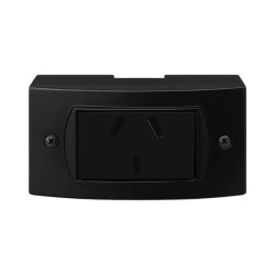 Verona black llave exterior JELUZ negro 1 toma combinado 10A