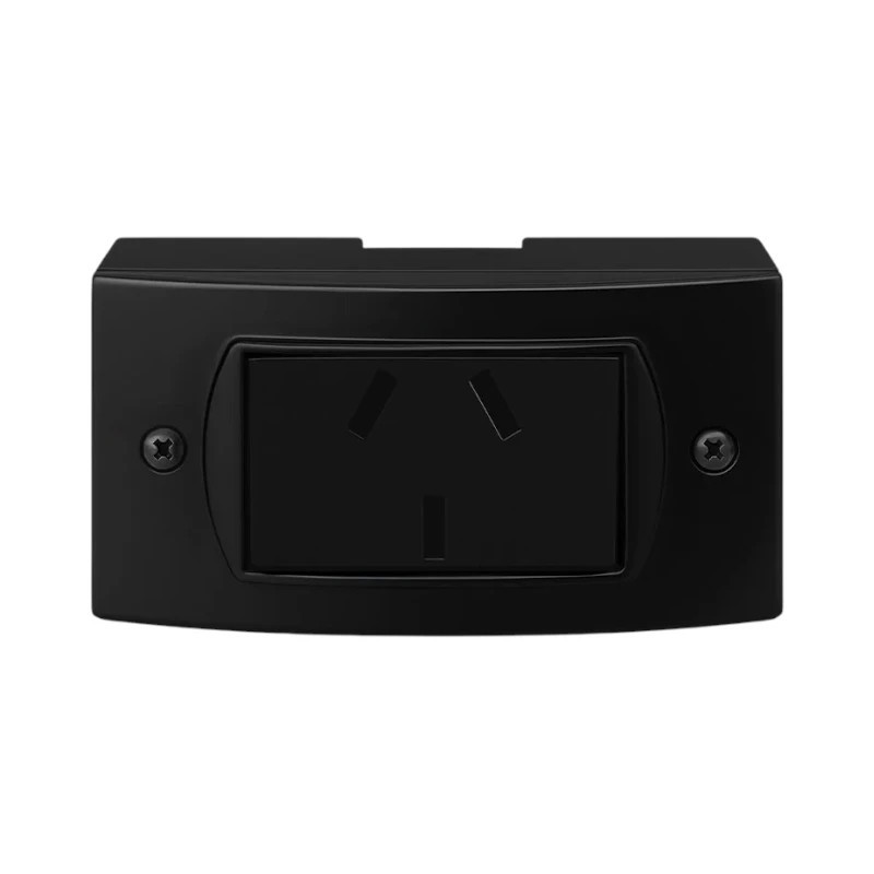 Verona black llave exterior JELUZ negro 1 toma combinado 10A