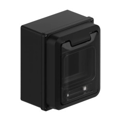 Caja para térmica NERA pvc 4 módulos de exterior con tapa negro