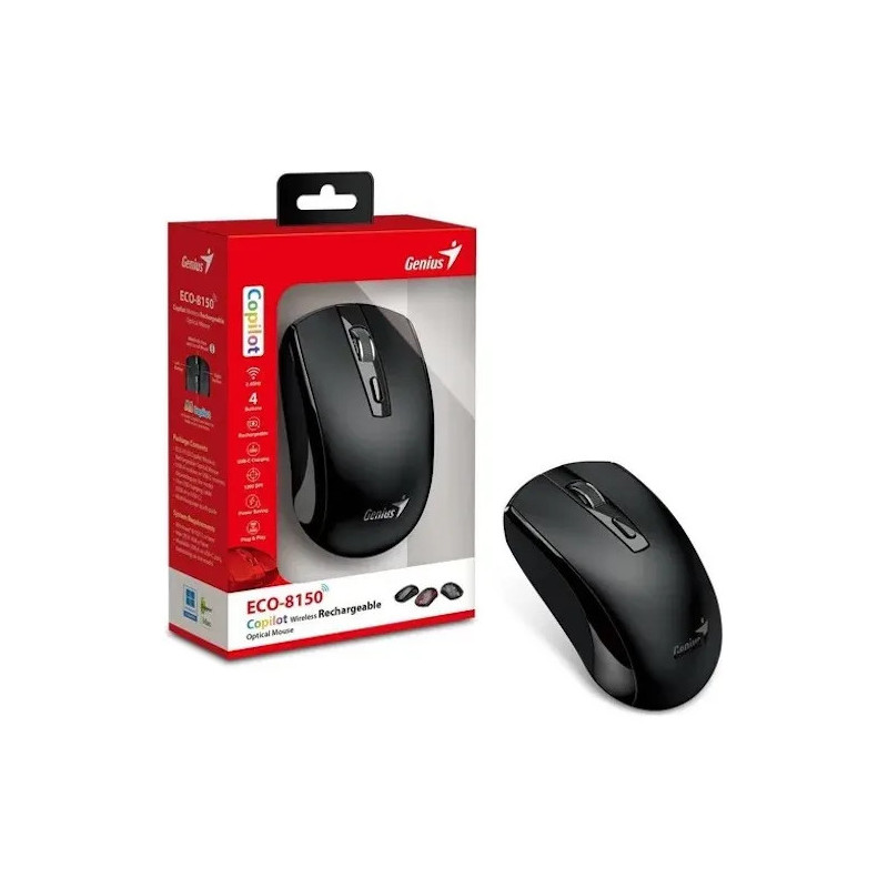 Mouse inalambrico GENIUS ECO-8150 RECARGABLE