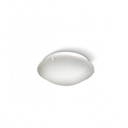 Plafón SAN JUSTO redondo para 2 luces E27 policarbonato blanco 25cm