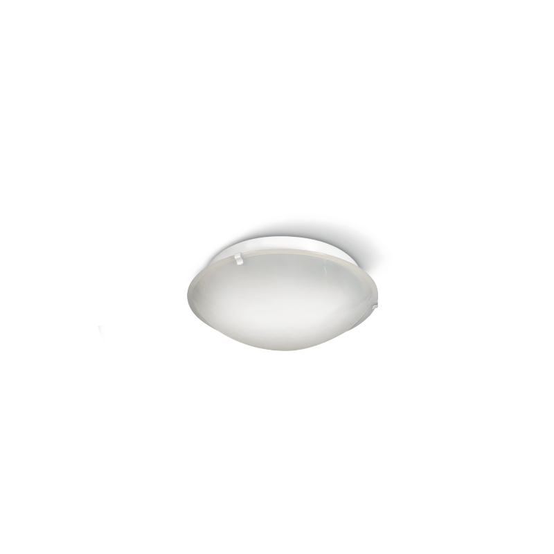 Plafón SAN JUSTO redondo para 2 luces E27 policarbonato blanco 25cm