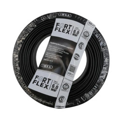 Cable unipolar FORTFLEX 6mm2 rollo por 100 metros negro CLASE 4 IRAM 2183