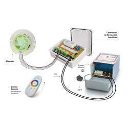 Electronica de control beltram para 4 plaquetas led con reg.ten