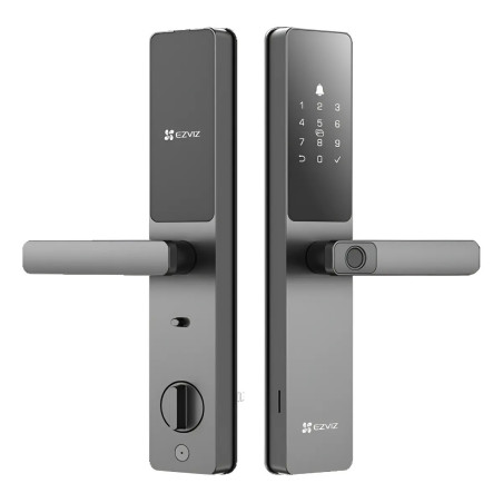Cerradura inteligente Wi-Fi EZVIZ DL05 IP65 con pasador manual y acceso huella dactilar