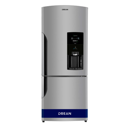 Heladera DREAN RZB520IJARX0 No Frost 520 litros freezer inferior y dispenser de agua y hielo gris