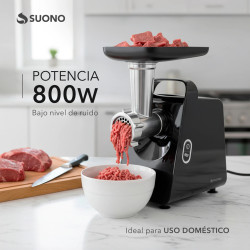 Picadora de carne SUONO HOG0396NEG 800W 3 discos metálicos