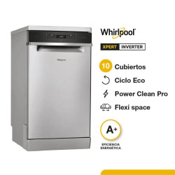 Lavavajillas WHIRLPOOL WSFO3T2X 10 cubiertos 7 programas inoxidable