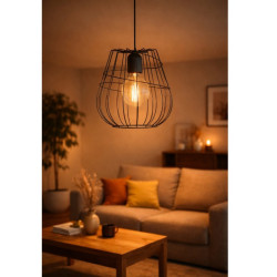 Colgante SAN LORENZO LARRY jaula para 1 luz E27 negro