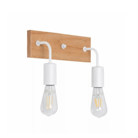 Aplique CARILUX Millennial para 2 luces E27 madera con metal blanco