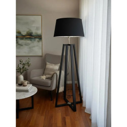 Lámpara de pie CARILUX NORDICA madera paraiso 155cm negro