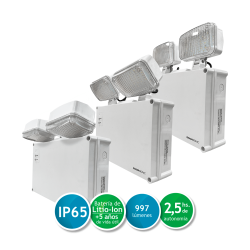 Luz de emergencia GAMASONIC estanca IP65 10W autonomía 2.5hs Outlet B
