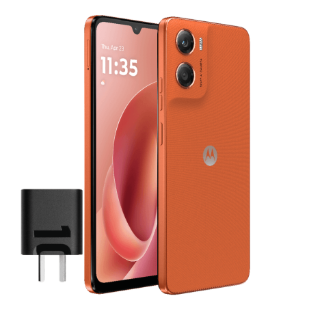 Celular MOTOROLA G06 4GB RAM 64GB naranja con cargador