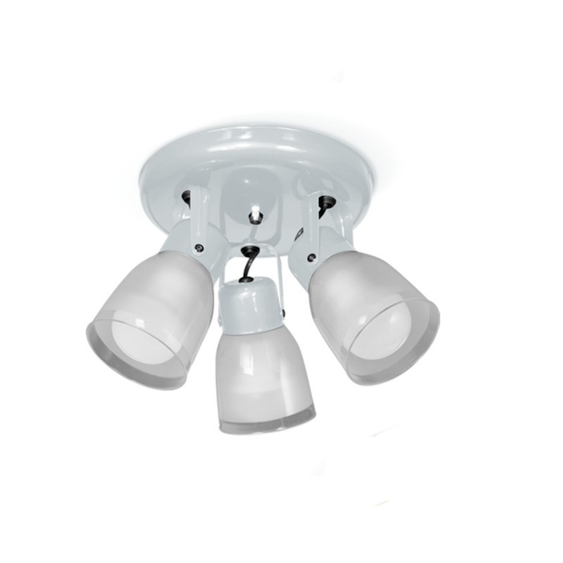 Spot SAN JUSTO LUJAN para 3 luces E27 con tulipa blanco