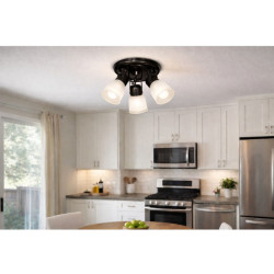 Spot SAN JUSTO LUJAN para 3 luces E27 con tulipa negro