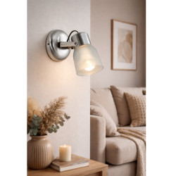 Spot SAN JUSTO LUJAN para 1 luz E27 con tulipa acero