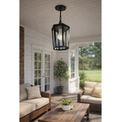 Farol BOALUZ hexagonal para 1 luz E27 de colgar negro