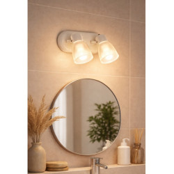 Spot SAN JUSTO LUJAN para 2 luces E27 con tulipa blanco