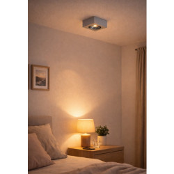 Plafón SAN JUSTO cuadrado para 1 luz GU10 móvil acero