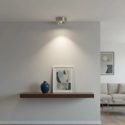 Plafón SAN JUSTO redondo para 1 luz GU10 móvil acero