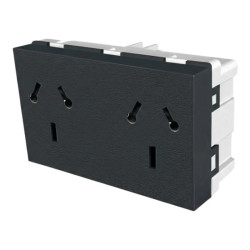 Modulo tomacorriente JELUZ PLATINUM 10A doble polarizado combinado negro