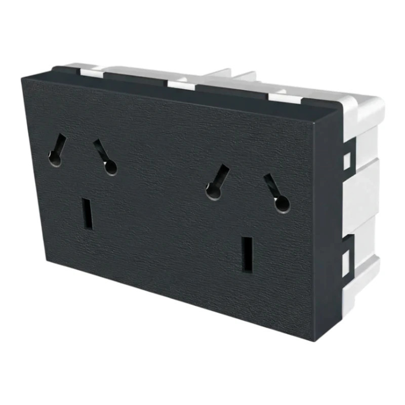 Modulo tomacorriente JELUZ PLATINUM 10A doble polarizado combinado negro
