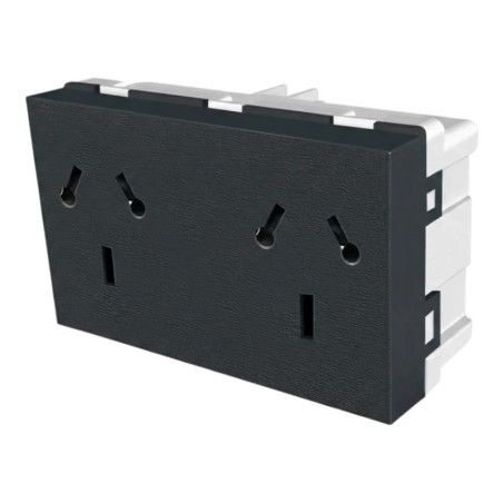 Modulo tomacorriente JELUZ PLATINUM 10A doble polarizado combinado negro